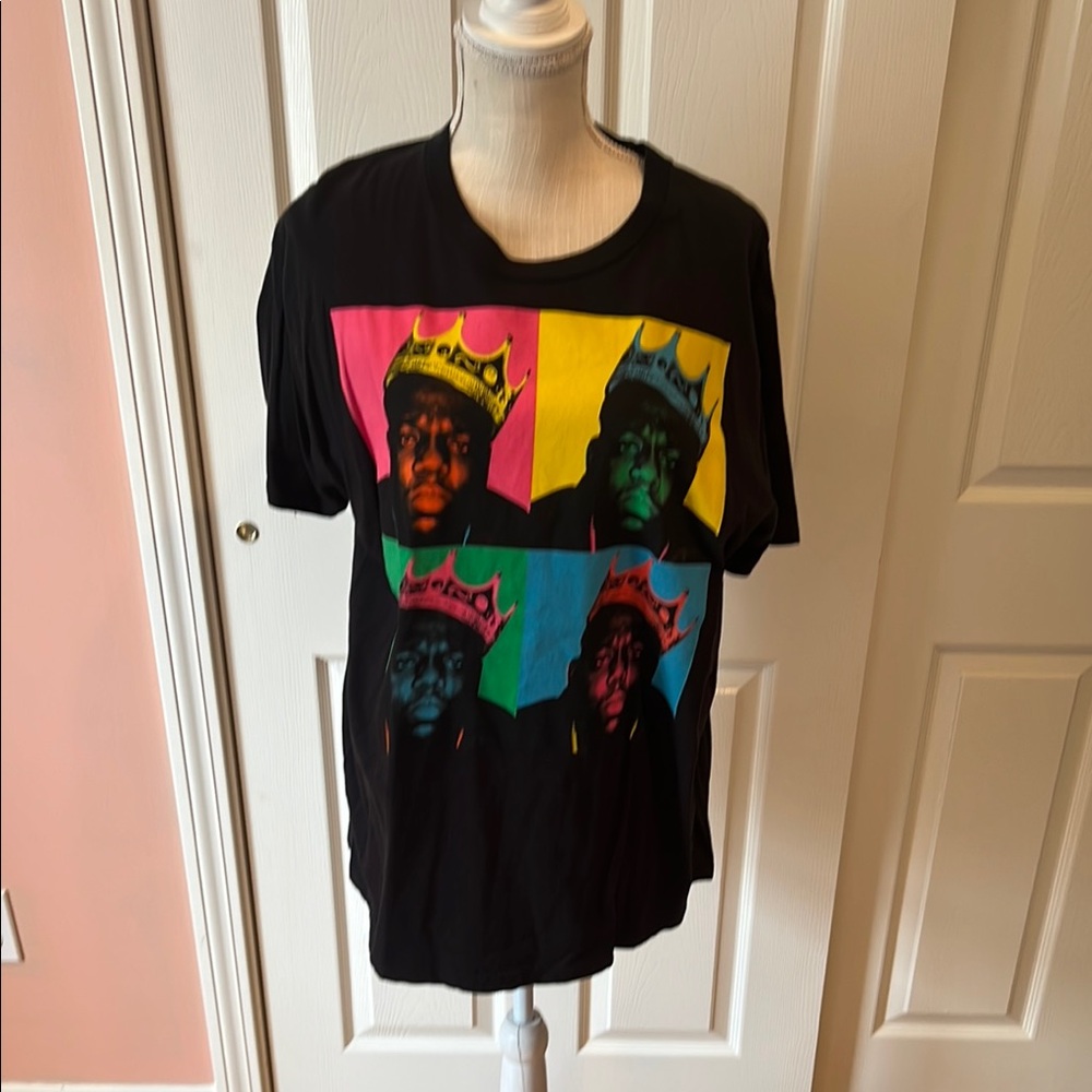 Black Graphic T-Shirt with Colorful Print